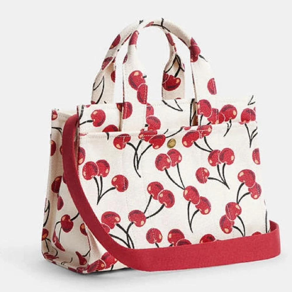 Coach Cargo Tote Bag 26 With Cherry Print - Picture 12 of 14
